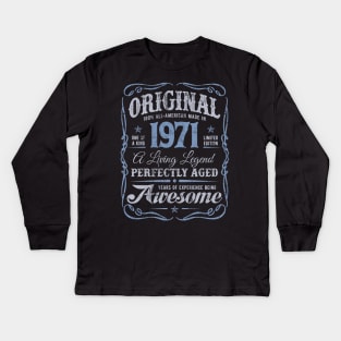 1971 Birthday All-American ORIGINAL Aged to Perfection Kids Long Sleeve T-Shirt